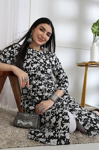 Image of MIRCHI FASHION Pure Cotton Kurti for Women | A-Line Kantha Work Printed Kurta for Woman | Ethnic Wear for Office & Daily Use (Single Piece)