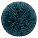 Atmosphera - Coussin Rond Velours Bleu pétrole D 40 cm la Dolce Vita