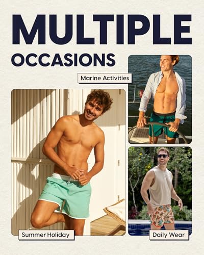 Image of maamgic Mens Boys Short 80s 90s Vintage Swim Trunks with Mesh Lining Quick Dry Swim Suits Board Shorts