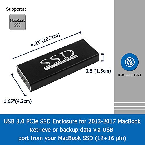 Godshark Usb 3 0 Pcie Ssd Enclosure For 13 14 15 16 17 Macbook Air Pro Retina Usb External Reader For A1465 A1466 A1398 A1502 Ssd Adapter With Case Support 12 16 Pin Buy