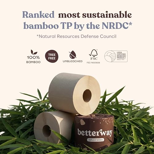 Papel higiénico de bambú Betterway ecológico de 3 capas 12 rollos de larga duración 3