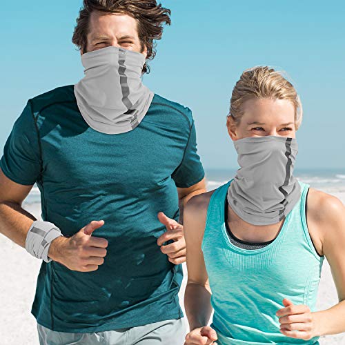 Image of SATINIOR 4 Pcs Neck Gaiter Face Mask for Men Reflective Face Cover Scarf Summer UV Sun Protection Balaclava Bandana for Work