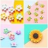 JKanruh 100 Pcs Tiny Craft Bees Flowers Sets,Tiny Resin Bumble Bee Flowers Ornaments for Embellishments,Bee Themed Art Crafts,Home Office Decoration (Multi Size) #3
