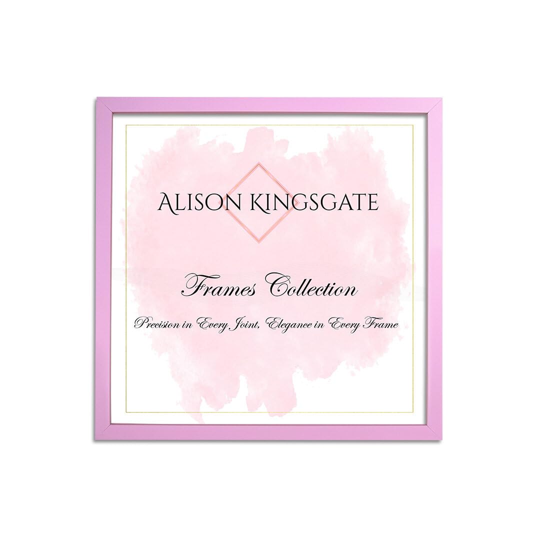 Alison Kingsgate Sleek 40X40CM Picture Frame - Engineered Wood with Shatterproof Perspex Front -Perfect for Photos, Posters, Certificates -Suitable for Wall Mount or Tabletop Display - Pink — image 1