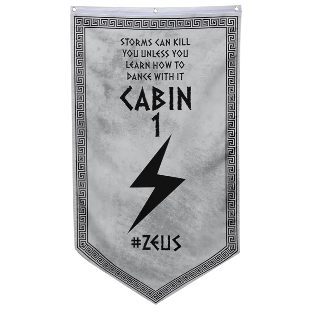 YanboochCabin 1 Zeus Banner Flag Man Cave Bed Room Home Office Party Decor 30x50 Inch (B)
