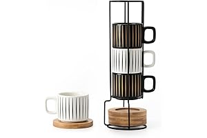 LUKA Porcelain Espresso Cup with Saucer and Metal Stand