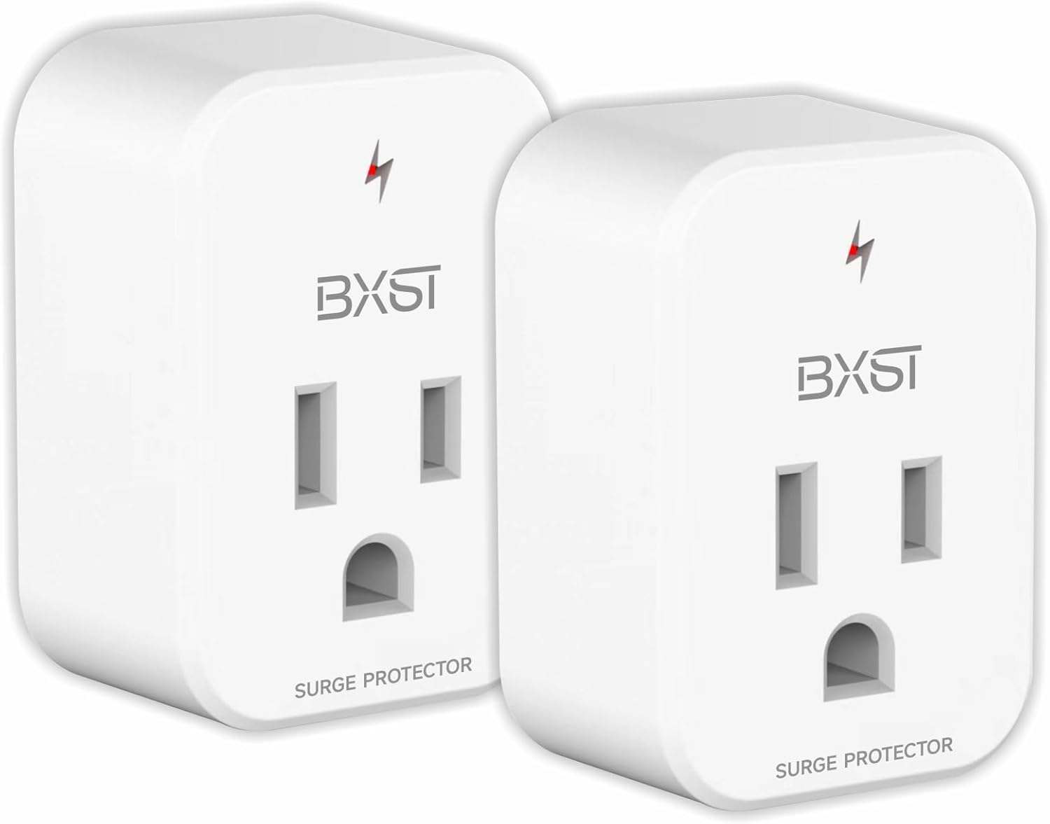 BXST Single Outlet Surge Protector for Refrigerator Small Wall Tap Surge Protector Single Plug 120V Small Socket Lightning Protection for PC, TV, Phone, PS5 and Home Appliances, 15A, 1800W, 4 Pack