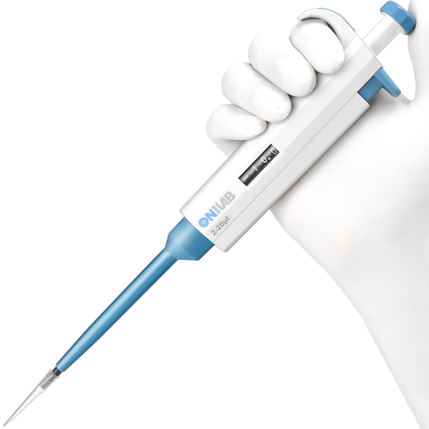 ONiLAB Micropipeta de laboratorio, volumen ajustable pipetas de un solo canal, 2-20ul