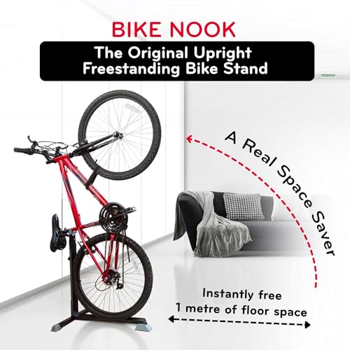 Image of Bike Nook Stand & Vertical Storage Rack - 4 Pack with connectors- The Original Vertical Bicycle Floor Stand for Garage Storage and Indoor and Outdoor use, No Drilling Required