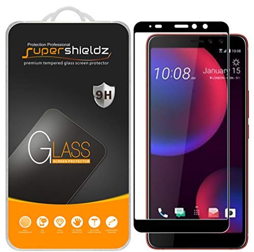 Supershieldz [2-Pack] for HTC U11 Eyes Tempered Glass Screen Protector, [Full Screen Coverage] Anti-Scratch, Bubble Free, Lifetime Replacement (Black)