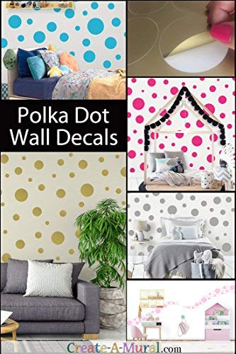 Polka Dot Wall Decals (63) Girls Room Wall Decor Stickers, Wall Dots, Vinyl Circle Peel & Stick Diy Bedroom, Playroom, Kids Room, Baby Nursery Toddler To Teen Bedroom Decoration 3"-6.5"(White) #TOP5
