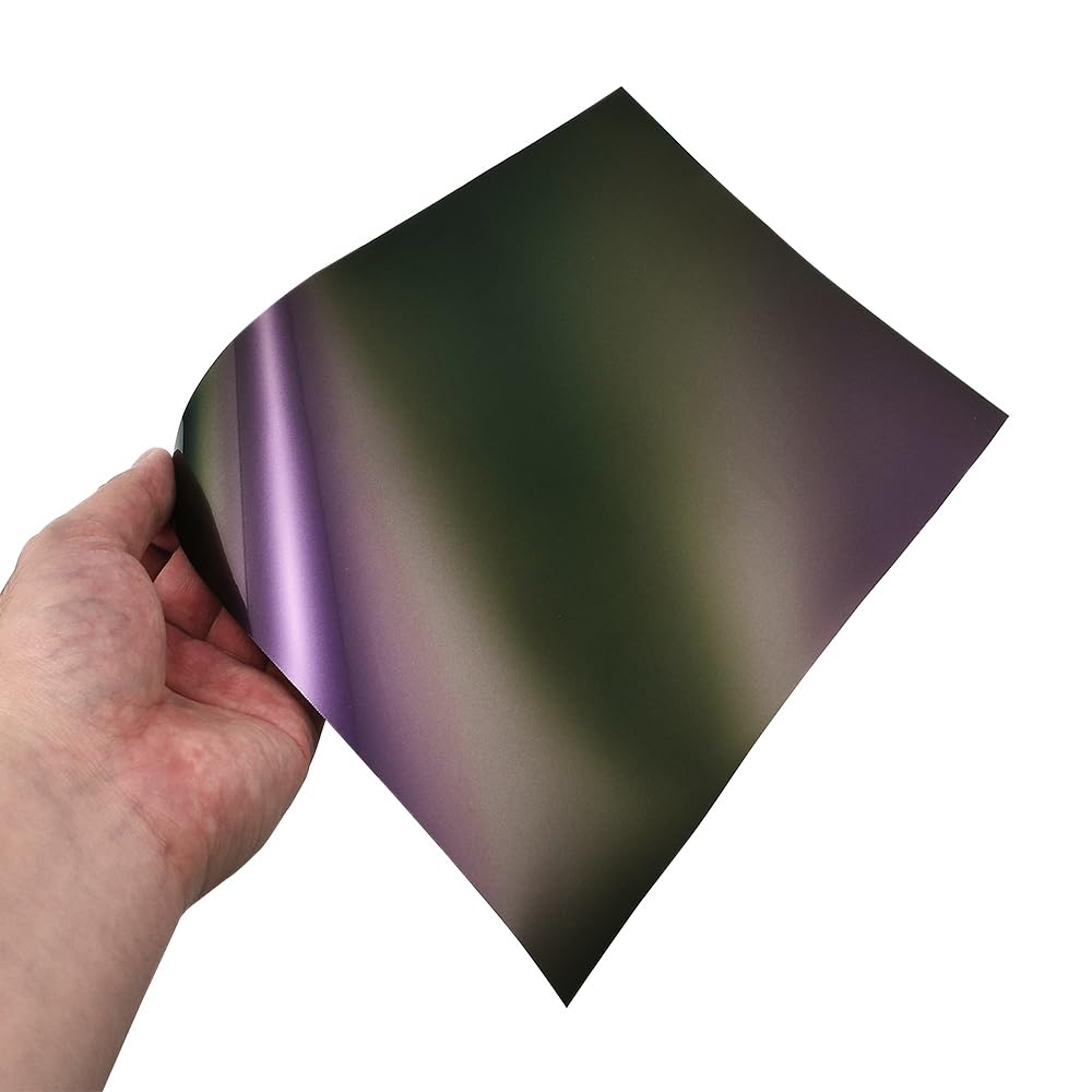 Blueshyhall Pellicola per auto che cambia colore, colore viola, verde, oro lucido, metallizzato, per auto, camaleonte, pellicola protettiva in vinile con canali d'aria, per interni ed esterni (30 x