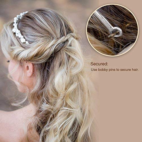 AW Crystal Wedding Headpiece Tiara Crown Headband Bridal Hair Accessory for Women