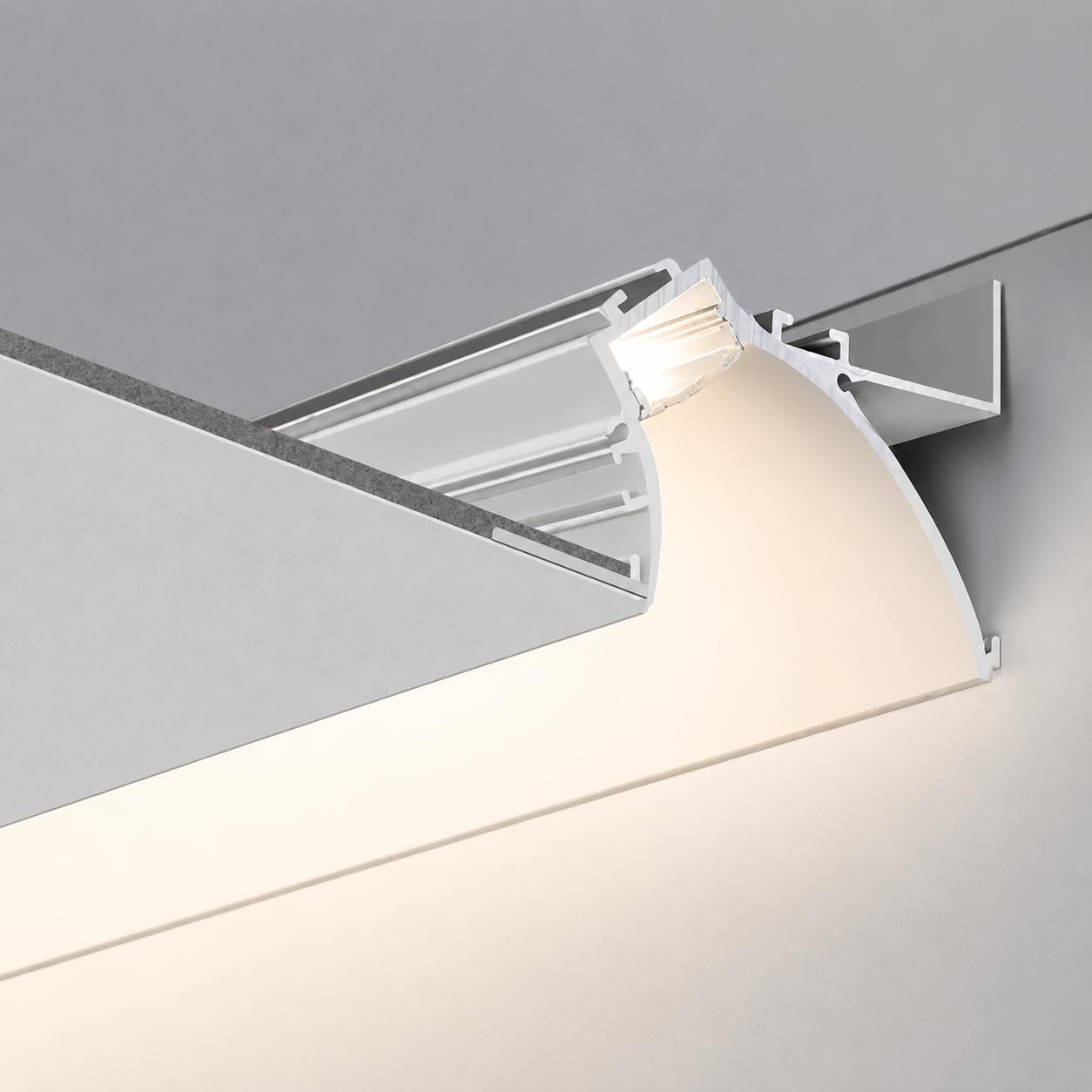 Trendy Illumina Plaster-in Shadow Gap LED Aluminium Profile Light for Ceiling & Wall Cove Lighting | 1 Meter Length | Premium Gypsum Recessed Channel | Without LED Strip (1)-image-38