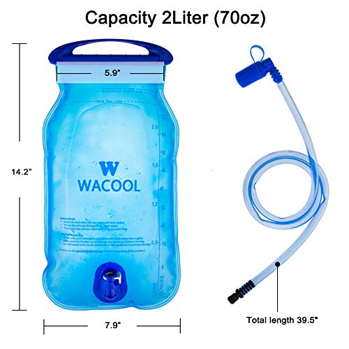 WACOOL 2L 2Liter 70oz BPA Free PEVA Hydration Pack Bladder, Leakproof Water Reservoir (2L PEVA Blue) - Thumbnail 6
