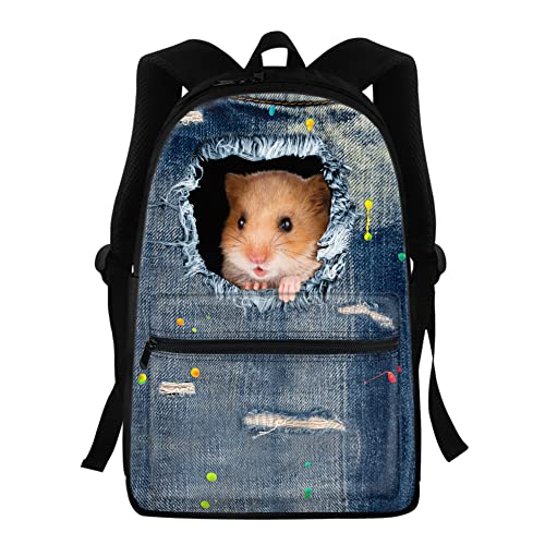 Sac à dos décontracté Hamster chaqlin pour les sorties d'école