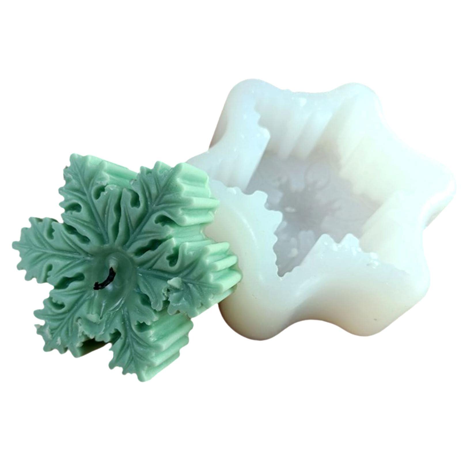 Voiakiu A Snowflake Candle Mould, Soap Making Moulds, Silicone Cake Decorating Fondant Mold, Chocolate Candy Baking Molds For Home Bar Decoration Handmade Craft
