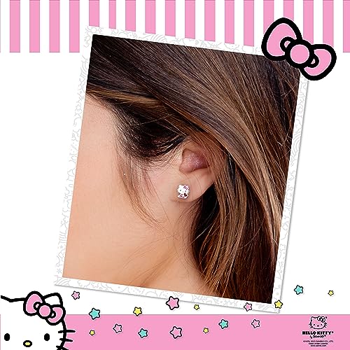 Sanrio Hello Kitty & My Melody Women's Stud Earrings Collection – Silver Flash-Plated, Enamel & Crystal Designs, Officially Licensed Jewelry2