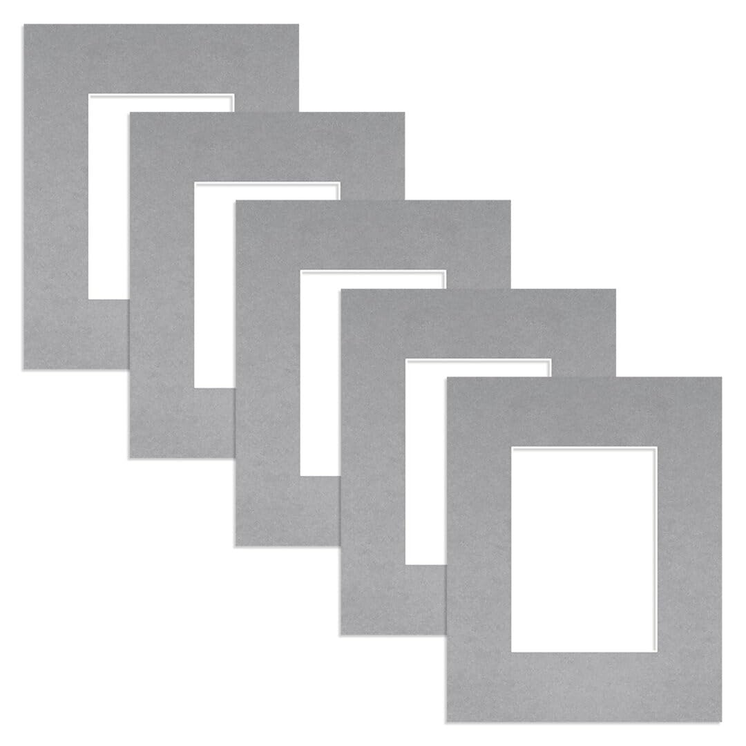 Alison Kingsgate 20X16 Silver Picture Mount for Frames-A4 Aperture-Pack 5