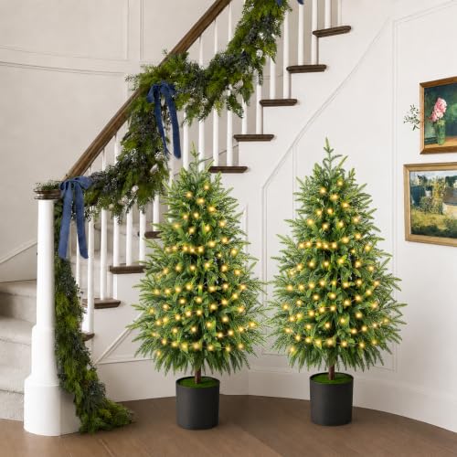 2 Pack, Pre-Lit 3FT Artificial Norfolk - image 4