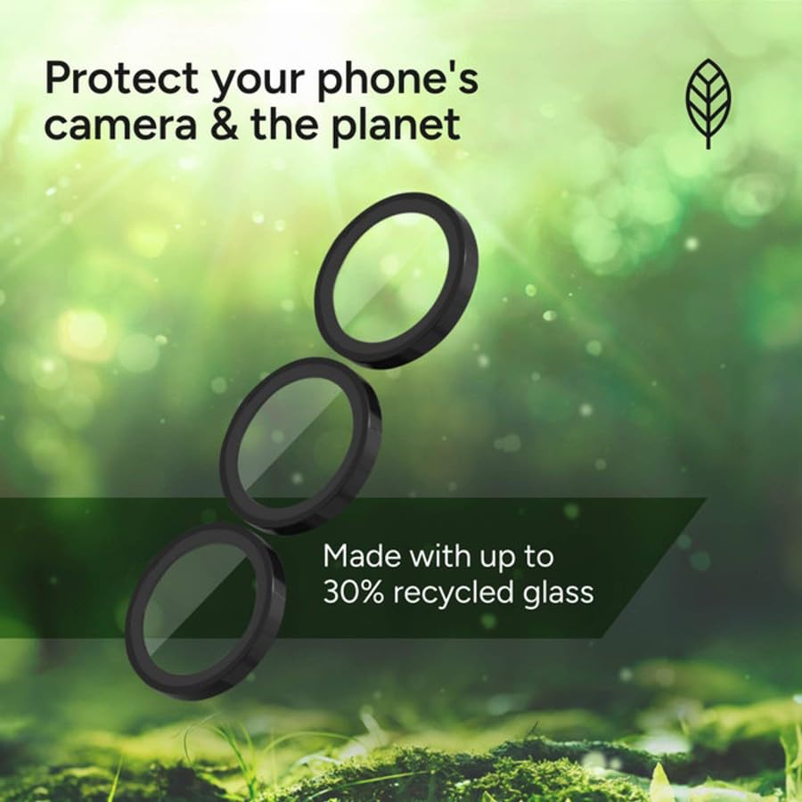 Image of ZAGG Glass Elite Anti-Reflective Samsung Galaxy S25+ Camera Lens Protector - Anti-Glare Technology, Maximum Impact & Scratch Resistance, Smudge-Free Surface, Recycled Materials