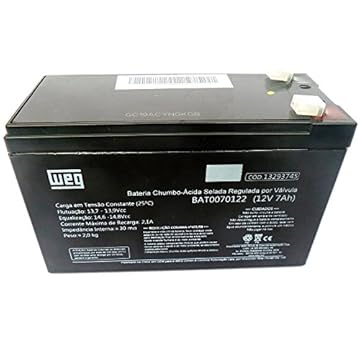 Bateria Selada AGM 12V 7Ah WEG BAT0070122 - Para Nobreak - Vida Útil: 5 Anos