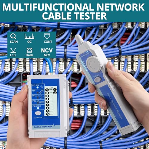 YGiTK Network Cable Tester with NCV, Ethernet Wire Tracker RJ45 RJ11, Cable Tester for for LAN CAT5 CAT6 CAT7 - Image 2