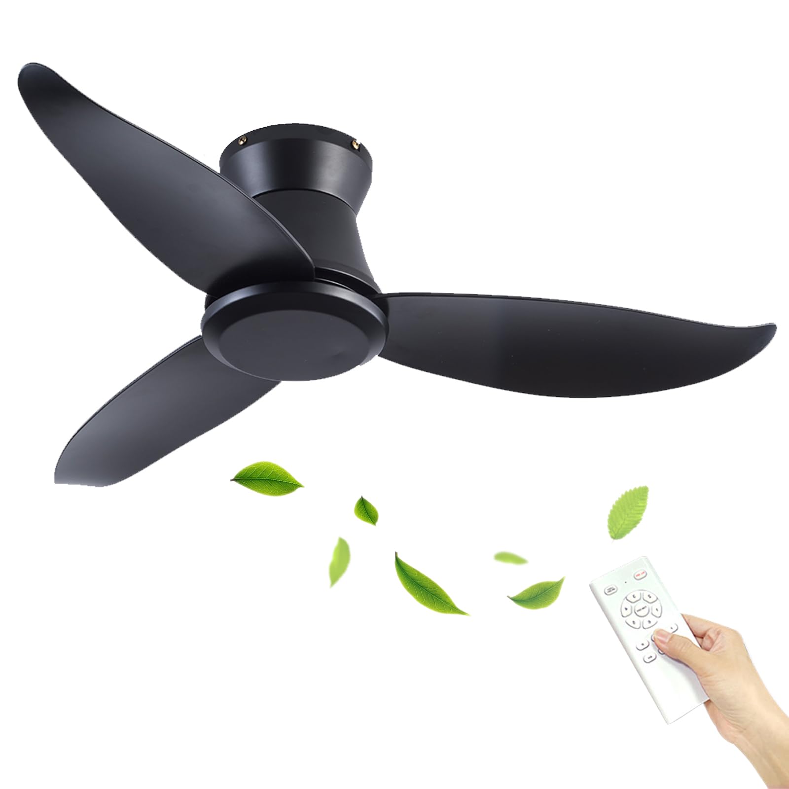SXDMOUBK 46in Ceiling Fan,Dc Motor Large Ceiling Fans,Indoor and Outdoor Without Light,3 Blades,Suitable for Living Room Terrace-B||46in/118cm