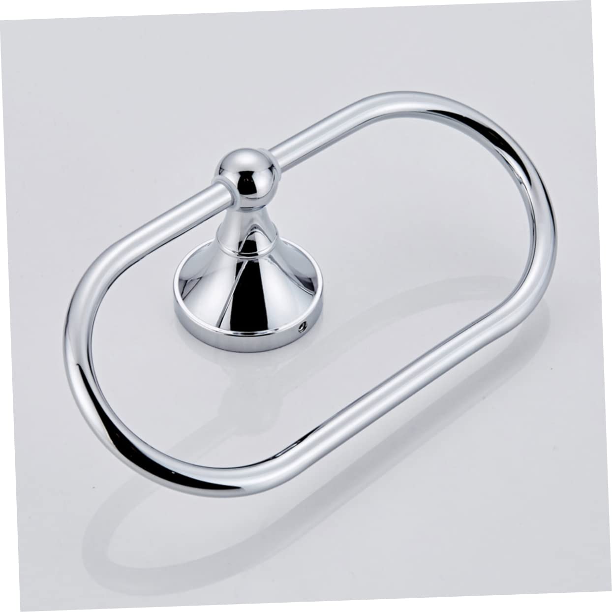 Anello Portasciugamani Ovale da Parete Bagno Argento in Rame | Installazione Semplice, Finitura Moderna Essenziale, Uso per Cucina e Casa