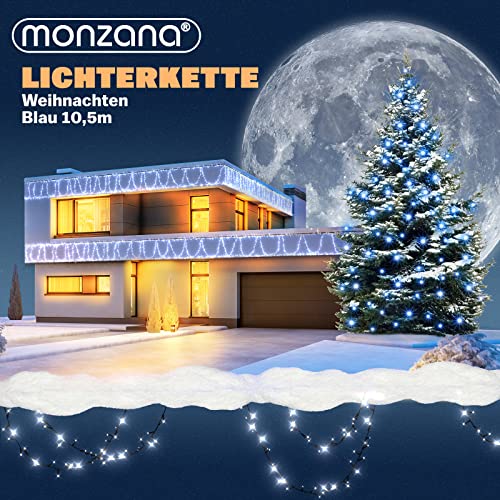 Monzana LED Lichterkette Outdoor 160 LEDs Blau Batterie Timer – Ansicht 2