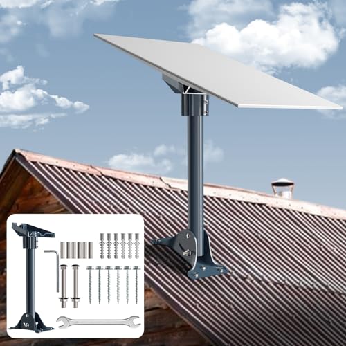 Starlink Gen 3 Mount Adapter Aluminum Alloy, 15.7' Heavy Duty Steel Pivot Pole Pipe with Adjustable Base Mount Kit Compatible with Starlink V3 Standard Dish for Roof
