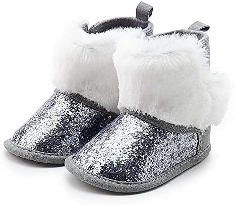 Meckior Infant Baby Boys Girls Winter Snow Boots Mid Calf Warm Fleece Anti-Slip Soft Sole Toddler Prewalker Outdoor Boots Newborn Nursling Crib Shoes