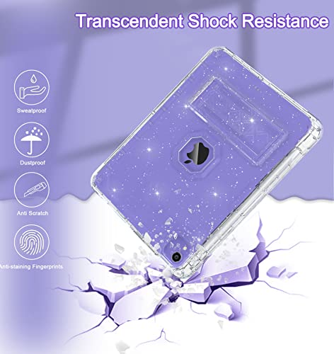 Rantice Ipad Air 5Th/4Th Generation Case With Screen Protector (2022/2020), 10.9 Inch Ipad Air Case With Pencil Holder, Slim Shockproof Ipad Air 10.9 Case With Kickstand For Kids Girls, Clear Glitter #TOP5