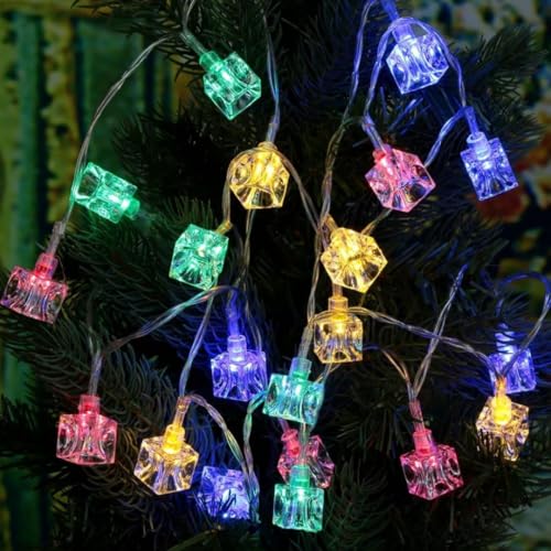 Image of WANNA PARTY Multicolour Cube Decorative Garland for Festival and Home Decoration Crystal Cube Pieces for Bedroom Table Wedding Anniversary Christmas New Year Party