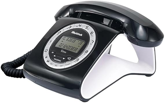Multitek U00073 Retro Kablolu Telefon, Beyaz