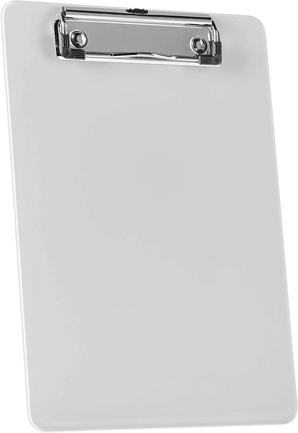 Acrimet Clipboard Memo Size A5 (9 1/4” x 6 5/16”) Low Profile Clip (Plastic) (White Color) (6 Pack)