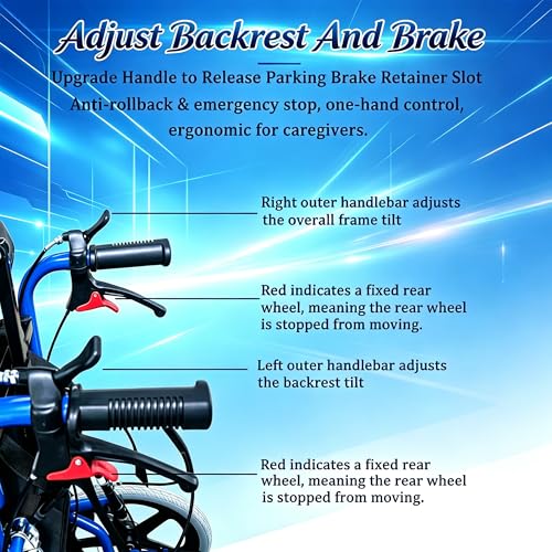 Image of Pediatric Full Reclining Wheelchair, Heavy Duty 220 lbs Capacity Folding Kids Wheelchair, Children's Mobility Wheelchair,Multi-Functional Disabled Children,for Cerebral Palsy (Blue)