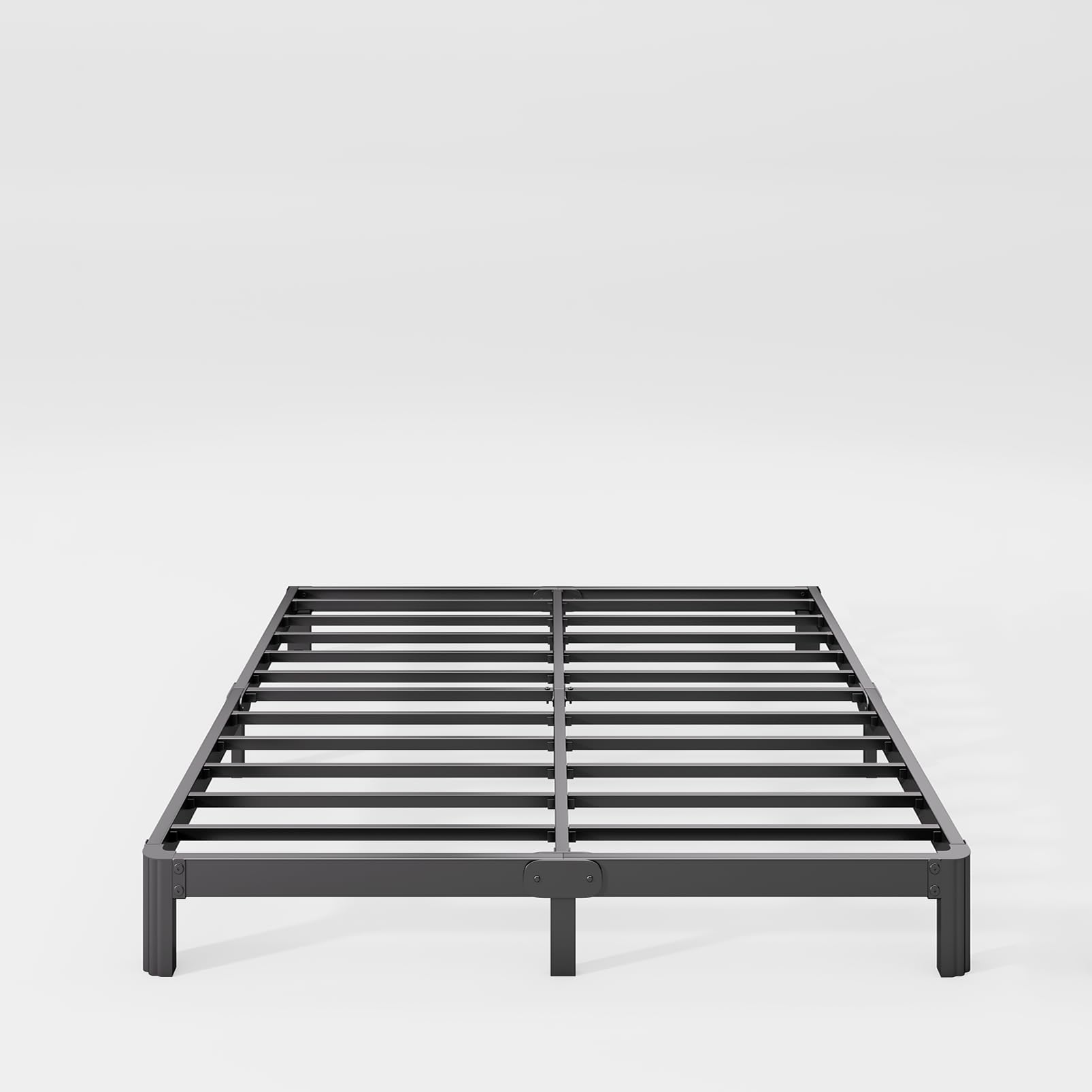 7in High Full Size Bed Frame No Box Spring Needed, Heavy Duty Metal Platform Bed Frame Full with Round Corners, Easy Assembly, Noise Free, Black