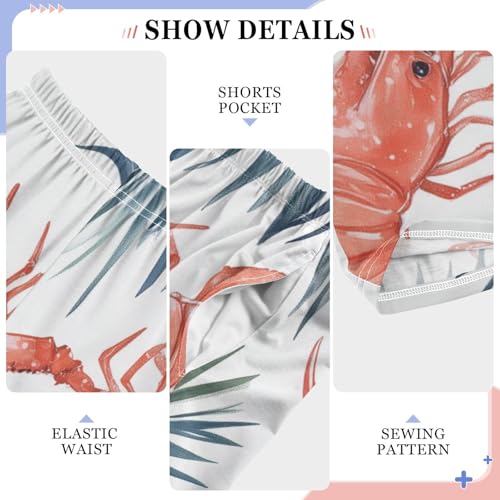 ZZXXB Lobster with Seaweed Boys Long Pants Soft Trousers Elastic Waist Kids Lounge Bottoms with Pockets S-XL4