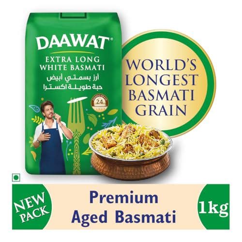 Image of Daawat Biryani Basmati Rice| World S Longest Rice Grain Expands 24Mm* | Tasty, Non-Sticky & Rich Aroma |Naturally Aged|1 Kg.. (Pack of 3)