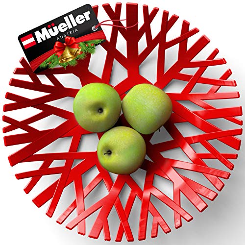 Mueller Fruit Basket, European Fruit Bowl, Fruit And Vegetables Holder For Counters, Kitchen, Countertop, Home Decor, High-End Look, Red #TOP5