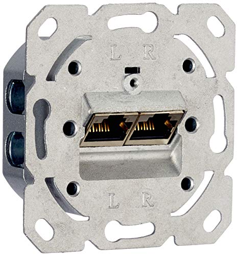 Universal Datendose CAT6 2x45° passt f.GIRA,JUNG,BERKER, Grau