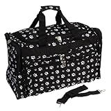 World Traveler 22-inch Paw Print Duffle Bag, Black and White