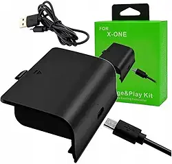 Bateria Recarregável Preta 800mAh + Cabo Carregador USB Compatível com Controle de Xbox One S/X