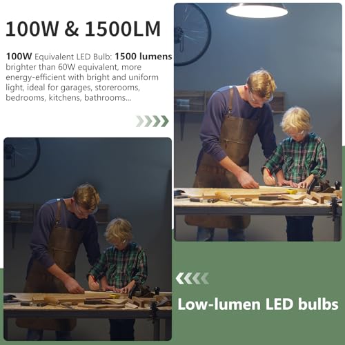 evelor A19 LED Light Bulbs,100 Watt Equivalent,5000K Daylight,4-Packs - image 4
