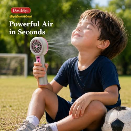 Image of Desidiya Mini Handheld Fan 2600mAh Rechargeable Brushless Motor 200 Speed Levels, LED Digital Display, 12000 RPM Motor, Quiet Operation, Travel & Outdoor Use