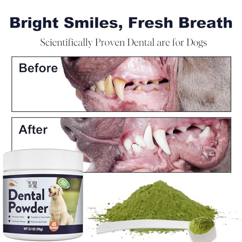 Image of Dog Breath Freshener Dental Powder-Teeth Cleaning Powder for Dogs with Probiotics & Herbs-Plaque & Tartar Remover Oral Care-Chicken & Bacon Flavor-45 & 75 Scoops (45 Scoops, Chicken)