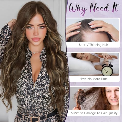 Sofeiyan Gewellte Wellig perücke,70 cm Lange Natürliches Schwarz Mittelscheitel Damen Perücken,Hitzebeständige Synthetische Haar Lockige,Natürliche Frauen Wigs für Alltag,Cosplay,Karneval