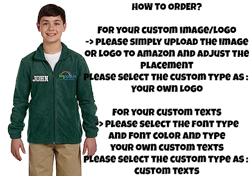 INK STITCH Unisex Kids Youth M990Y Custom Embroidery Personalized Warm Fleece Zip Up4