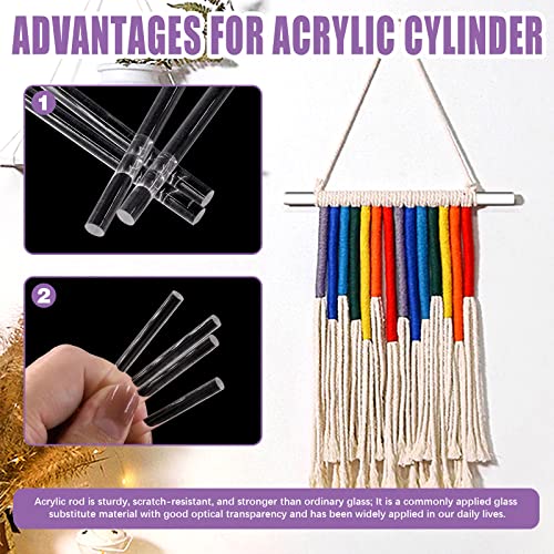 Swpeet 15 Stück Acrylstab, Durchmesser 4 mm, Länge 300 mm, Weiß, Klar, Runde, Solid, DIY Modell Material, Acryl Round Stick für Modellbau, DIY Crafts